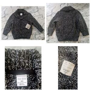 Okie Dokie 9M Shawl Collar Cardigan Sweater Gray Marled Button‎ Front NWT